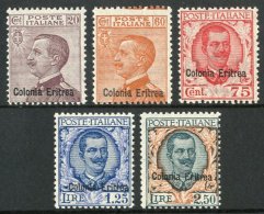 1928-9 "Colonia Eritrea" Overprinted Set Complete, Sassone S28, Never Hinged Mint. Lovely & Fresh (5 Stamps)... - Eritrea