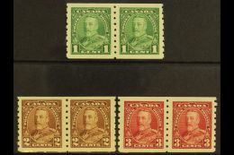 1935 Coil Stamps Imperf X Perf 8 Complete Set, SG 352/54, Fine Never Hinged Mint Horiz PAIRS, Very Fresh. 93 Pairs... - Other & Unclassified