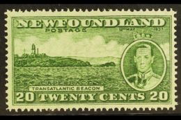 1937 20c Green Perf 14 With EXTRA CHIMNEY, SG 264c, Fine Mint. For More Images, Please Visit... - Other & Unclassified