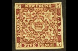 1857-64 5d Brown- Purple Showing Some Doubling At Base And Across The "C" Of "Pence", Mint With Expert Repair At... - Other & Unclassified