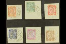 1913 Skanderbeg Complete Set Of Six, Mi 29/34, With Each Value On A Separate Piece Cancelled By "SHKODER /... - Albania