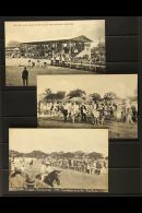 HORSE RACING Barbados Three Interesting Picture Post Cards Of Circa 1908 Race Meetings, Unusual And Active Scenes.... - Unclassified