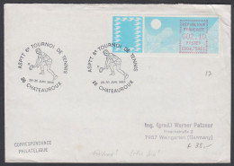 France 1985, ATM Cover Chateauroux To Weingarten W./postmark "6th Tennis Tournament In Chateauroux" - 1985 « Carrier » Papier