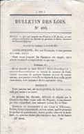 1837 Ordonnances Du Roi  Inventeur Autorisation Aux Département à Contracter Des Emprunts 44  35  49  02  08........ - Décrets & Lois