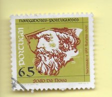 TIMBRES - STAMPS- PORTUGAL -1992- NAVIGATEURS  PORTUGAIS -JOÃO DA NOVA - ASCENSÃO ET SANTA HELENA 1502 -TIMBRE OBLITÉRÉ - Oblitérés