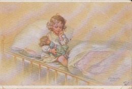 CPA ILLUSTRATION, WALLY FIALKOWSKA- GIRL PLAYING WITH DOLL - Fialkowska, Wally