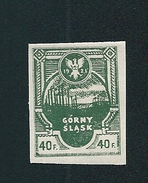 Vignette Postale 1921 40f Gorny Slask Pologne Neuve Gorny Slask - Ungebraucht