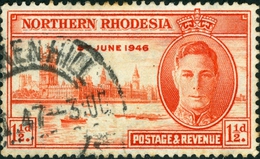 NORTHERN RHODESIA, RHODESIA SETTENTRIONALE, BRITISH PROTECTORATE, 1946, PACE, USATO, Scott 46 - Rhodésie Du Nord (...-1963)