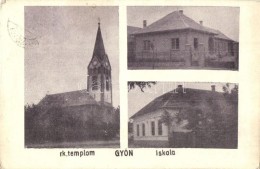 T2/T3 Gyón, Római Katolikus Templom, Iskola, Szokoly János Kiadása (EK) - Non Classés