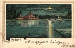 T2/T3 Budapest XIV. Városligeti Tó, Este, Regel & Krug No. 1888. Litho (EK) - Non Classés