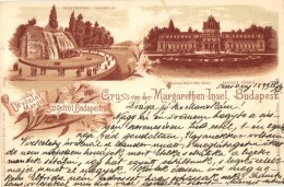 T1/T2 1899 Budapest XIII. Margitsziget, Gyógyforrás, Margit FürdÅ‘, Hátoldalon Rettegi... - Non Classés