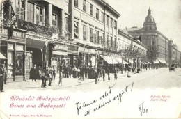 * T3 1899 Budapest V. Károly Körút, Kohn BenÅ‘ és Heller Móric üzletei,... - Non Classés
