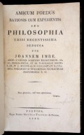 Joannem Imre (Imre János (1790-1832)): Amicus Foedus Rationis Cum Experientia Seu Philosophia Crisi... - Sin Clasificación