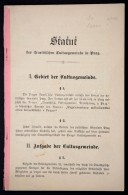 Prágai Izraelita Hitközség Szabályzata. Prága, 1901, Gottlich Schmelkes.... - Unclassified