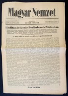1939  A Magyar Nemzet II. évfolyamának Augusztus 288. Száma, Berlini és Párizsi... - Non Classés