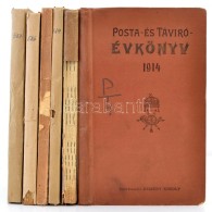 1914-1925 Posta-, és Táviró Évkönyv 6 Db (1914, 1916-1918, 1924-1925), Szerk.:... - Ohne Zuordnung