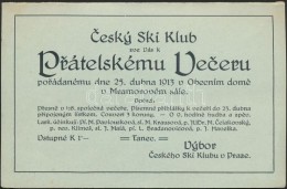 1913 Meghívó A Cseh Síklub Társasági Estélyére / Vybor Ceskeho Ski... - Non Classés