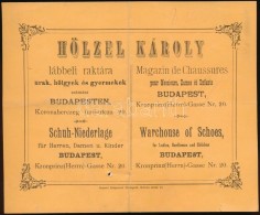 1897 Hölzel Károly Lábbeli Raktár Bp., V.  Reklámos Számla - Unclassified