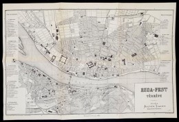 Budapest Térképe, Kiad.: Aigner Lajos, Az 1870-es Eredeti 1988-as Reprintje, 40,5×60 Cm - Autres & Non Classés