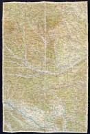 Cca 1930 Burgenland és Környéke Színes Katonai Térkép. Vászonra... - Autres & Non Classés