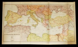 Cca 1940 Kokai Lajos: A Földközi Tenger Térképe, Jó állapotban / Map Of The... - Altri & Non Classificati