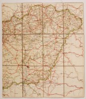 Cca 1940 Kelet-Magyarország Vászonra Kasírozott Térkép 50x60 Cm - Sonstige & Ohne Zuordnung