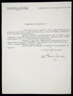 1941 Vitér Szurmay Lajos Ezredes Saját Kézzel Aláírt Levele - Otros & Sin Clasificación