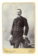 Cca 1900 Hajóskapitány Portréja, Keményhátú Fotó Papp Utóda... - Sonstige & Ohne Zuordnung