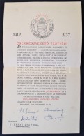 1937 CserkészvezetÅ‘ Testvér! Emléplap, Sík Sándor, Ravasz Árpád,... - Padvinderij