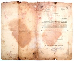 1907 A Pesti Izraelita Hitközség FelvételrÅ‘l Szóló Dokumentuma, Kissé... - Altri & Non Classificati