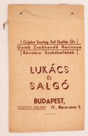 Cca 1940 Bp. V. Lukács és Salgó Rövídáru Reklámgrafikával... - Reclame