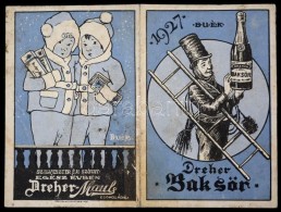 1927 Dreher Baksör 1927-es Naptár, Kissé Foltos, 11x8 Cm. - Advertising