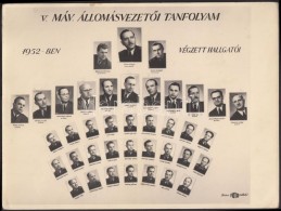 1952 MÁV állomásvezetÅ‘i Tanfolyam Hallgatói, Kistabló 39 Nevesített... - Autres & Non Classés