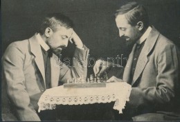 1916 Fotográfiai Tréfa, önmagával Sakkozik Kerny István (1879-1963),... - Andere & Zonder Classificatie