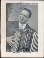 Cca 1960 Emile Carrara Olasz énekes Aláírt Fotója / Italian Singer Signed Photo - Autres & Non Classés