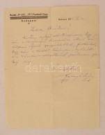 1935 Faragó Lajos, A Budai 11 Footballcsapata EdzÅ‘jének Levele Havas Lászlónak,... - Autres & Non Classés