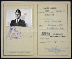 1945 A Generál Autóüzem Fényképes Igazolványa - Non Classificati
