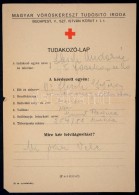 1943 Magyar Vöröskereszt Tudakozó-lap, Kitöltött. - Non Classés