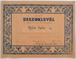 1939 A Magyar Muzsikus Arany Díszoklevele Gálik Endre (1907-?) ZeneszerzÅ‘nek A III. Országos... - Non Classificati