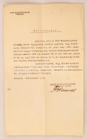1939 ElsÅ‘ DunagÅ‘zhajózási Társaság Nyilatkozata Arról, Hogy Dolgozója... - Non Classés