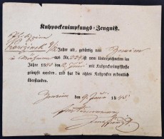 1845 TehénhímlÅ‘ Oltási Bizonyítvány - Zonder Classificatie