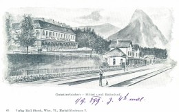 * T1/T2 1899 Gstatterboden, Hotel Gesause, Bahnhof; Verlag Emil Storch / Hotel And Railway Station - Zonder Classificatie