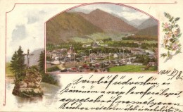 * T2 Bad Ischl, Kreuzstein, Floral, Litho - Ohne Zuordnung