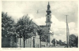 * T2/T3 PetrÅ‘c, Petrovec; FÅ‘utca, Evangélikus Templom / Main Street, Lutheran Church (Rb) - Non Classés