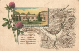 ** T4 Lipik, Kupaliste / Map, Floral Litho (vágott / Cut) - Ohne Zuordnung