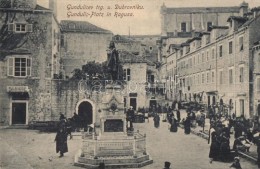 ** T2/T3 Dubrovnik, Ragusa; Gundulicev Trg. / Square, Statue, Shops, Market (EK) - Non Classificati