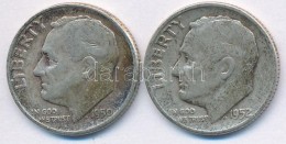 Amerikai Egyesült Államok 1950-1952. 1D Ag 'Roosevelt' (2xklf) T:2,2- Patina
USA 1950-1952. 1 Dime Ag... - Zonder Classificatie