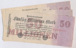 Németország / Weimari Köztársaság 1923. 50.000.000M (3x) 7 JegyÅ±... - Sin Clasificación