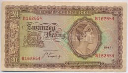 Luxemburg 1943. 20Fr T:III
Luxembourg 1943. 20 Frang C:F - Unclassified