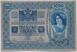 1919. (1902) 1000K FüggÅ‘leges 'DEUTSCHÖSTERREICH' Felülbélyegzésel, Mindkét... - Sin Clasificación